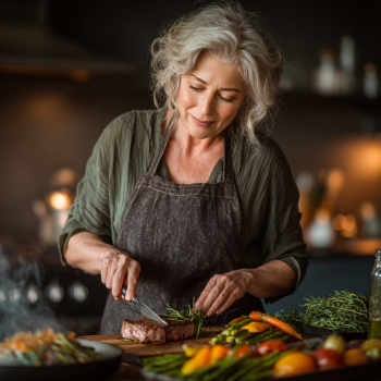Cuplu în vârstă savurând o masă sănătoasă împreună
